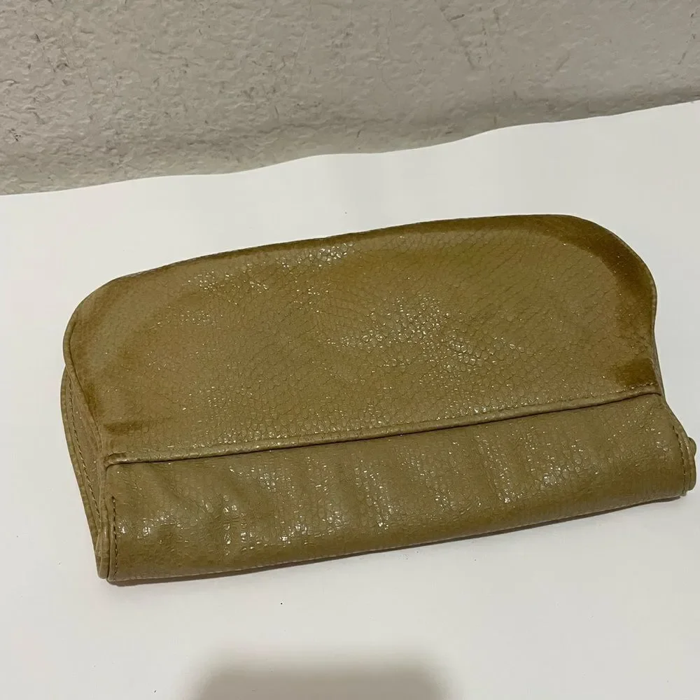 TORY BURCH Solid Tan Leather Clutch Bag Purse